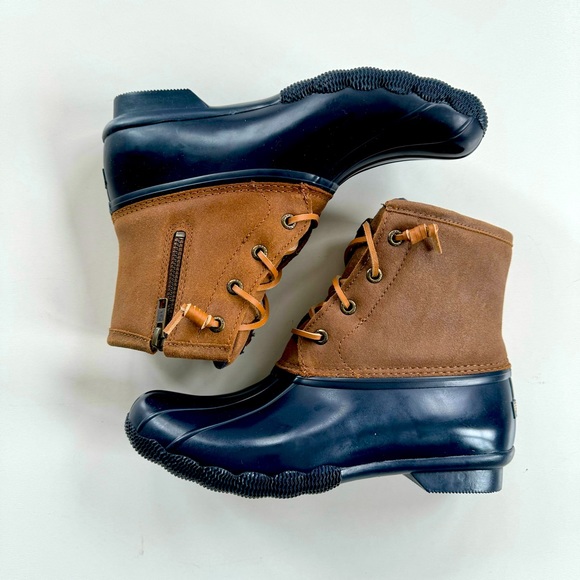 New Womens 7 Sperry Top-Sider Sweetwater Brown/Navy Duck Boots STS98305 - Picture 1 of 14